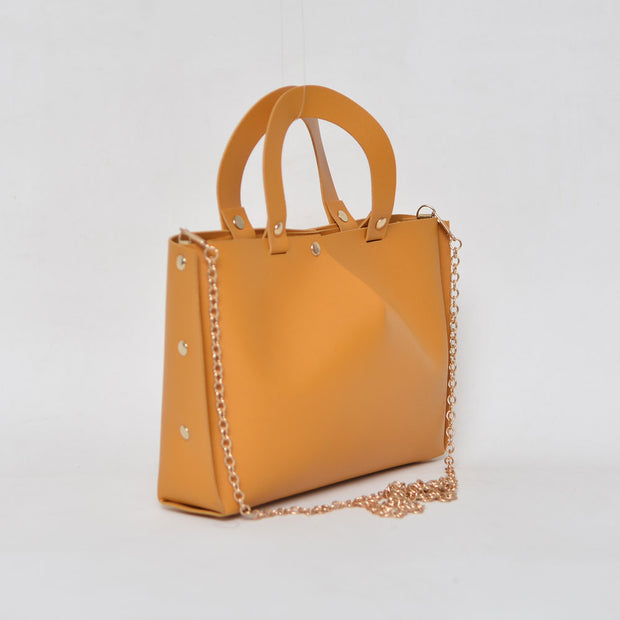 3D Effect Small Mustard Handbag