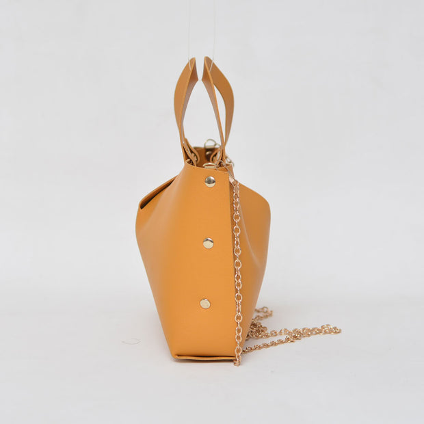 3D Effect Small Mustard Handbag