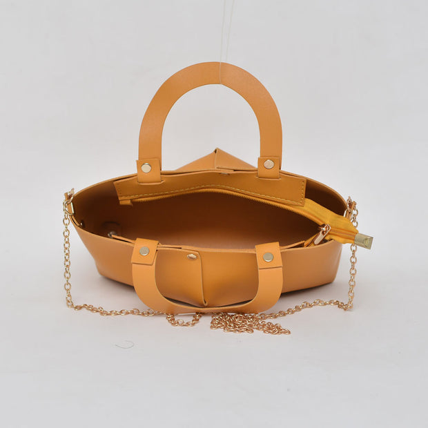 3D Effect Small Mustard Handbag