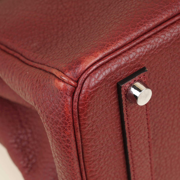 Birkin 30 Handbag in Bordeaux Togo Leather  with silver-coloured palladium hardware