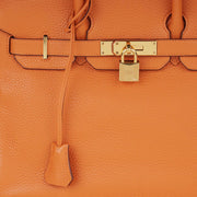 Birkin 30 Handbag in Classic Orange Clemence Leather with Gold-plated Hardware