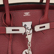 Birkin 30 Handbag in Bordeaux Togo Leather  with silver-coloured palladium hardware