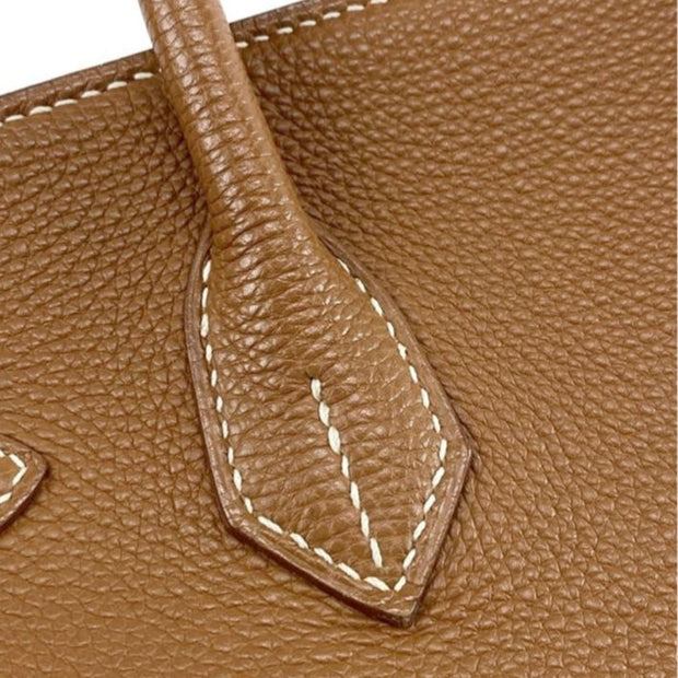 Birkin 30 Handbag in Brown Gold Togo Leather with the Silver-plated Hardware