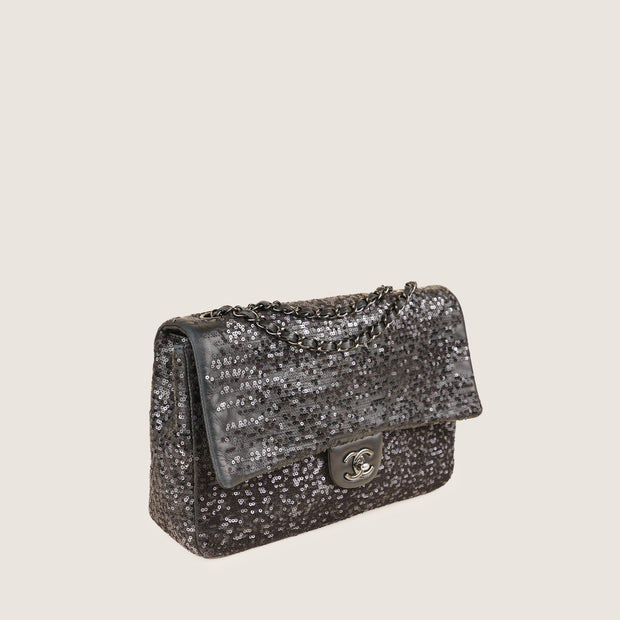 Jumbo Sequin Flap Bag