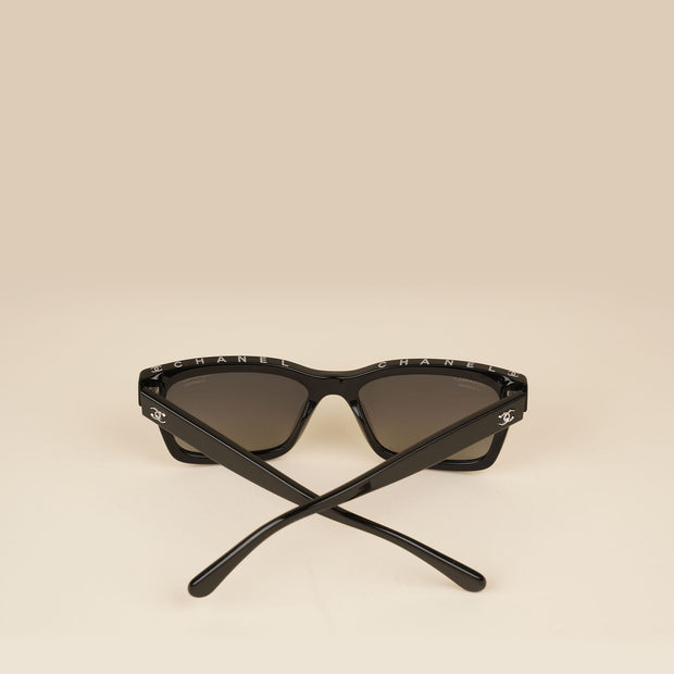 Rectangular Logo Sunglasses