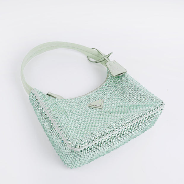 Satin Bag with Crystals